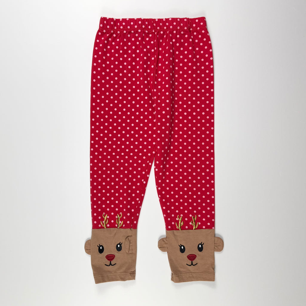 LEGGINGS ROJOS CON DETALLE DE RENO | 4T