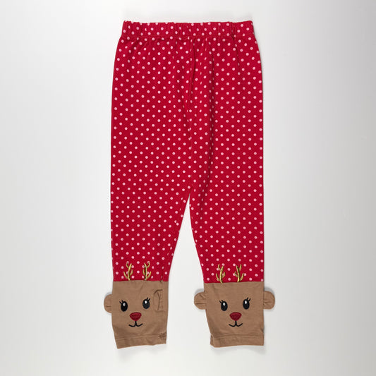 LEGGINGS ROJOS CON DETALLE DE RENO | 4T