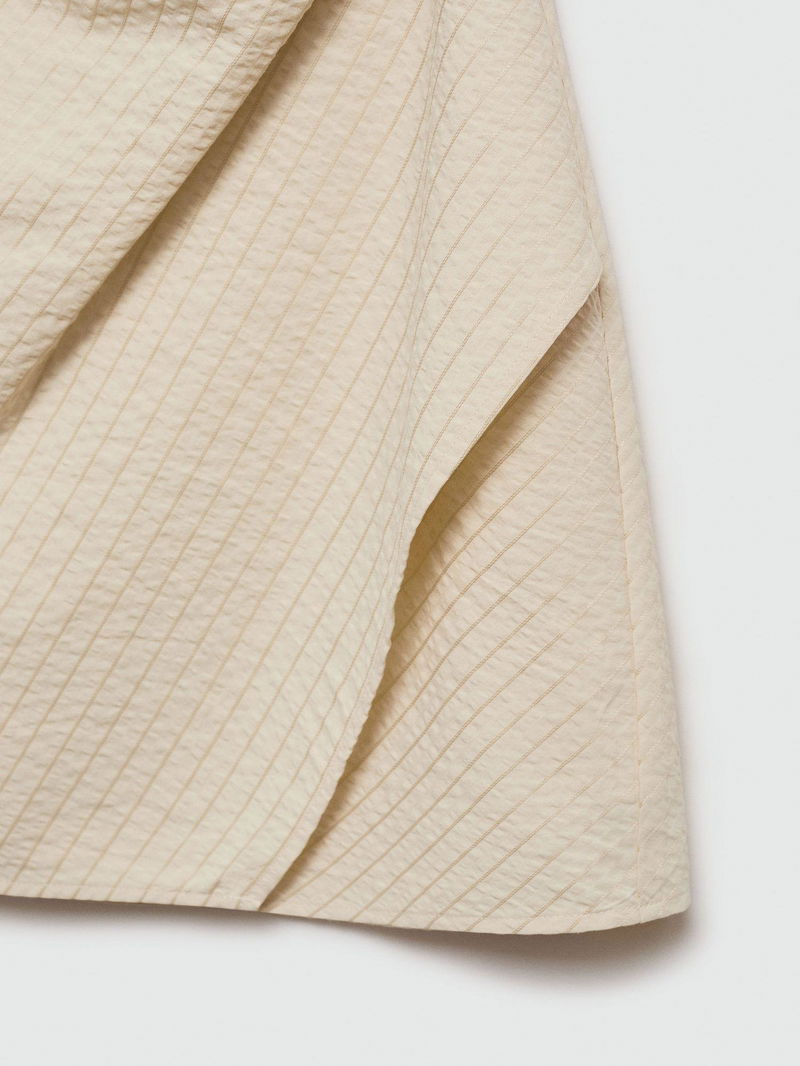 VESTIDO MINI STRAPLESS BEIGE | MANGO | TALLA XS