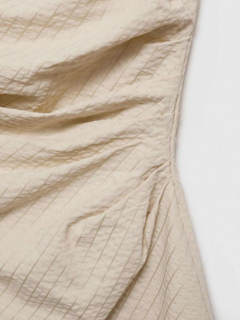 VESTIDO MINI STRAPLESS BEIGE | MANGO | TALLA XS