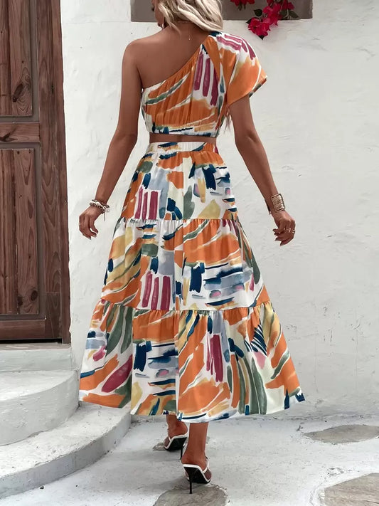 FALDA CON ESTAMPADO MULTICOLOR | SHEIN | TALLA XS