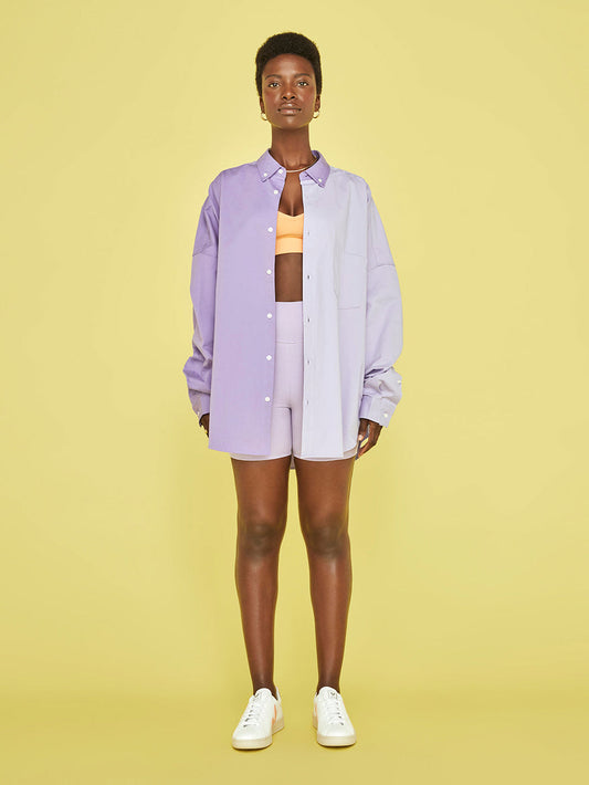 CAMISA OVERSIZE BICOLOR ROSADO Y LILA DE | MIMOSA | TALLA S (OVERSIZE)