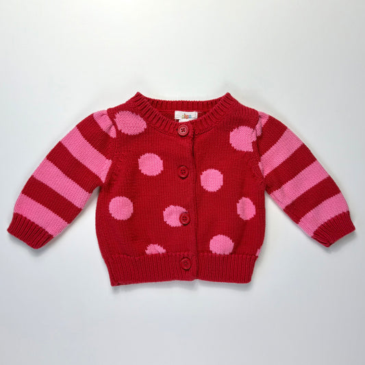 CARDIGAN ROJO Y ROSADO PARA BEBÉS | CIRCO | 6M