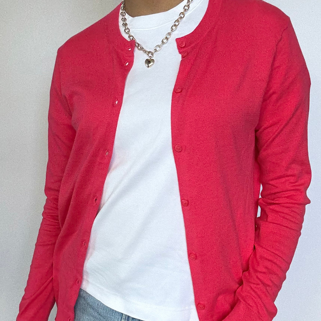 CARDIGAN MAGENTA CON BOTONES | J.CREW | TALLA S