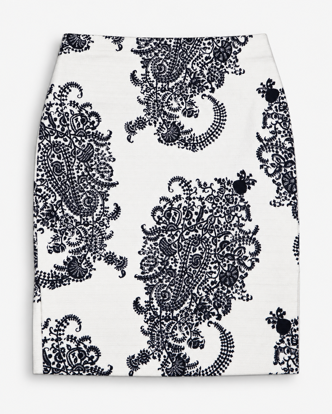 FALDA TIPO LÁPIZ BLANCA CON ESTAMPADO PAISLEY PARA MUJER | LOFT | TALLA 4 (S)