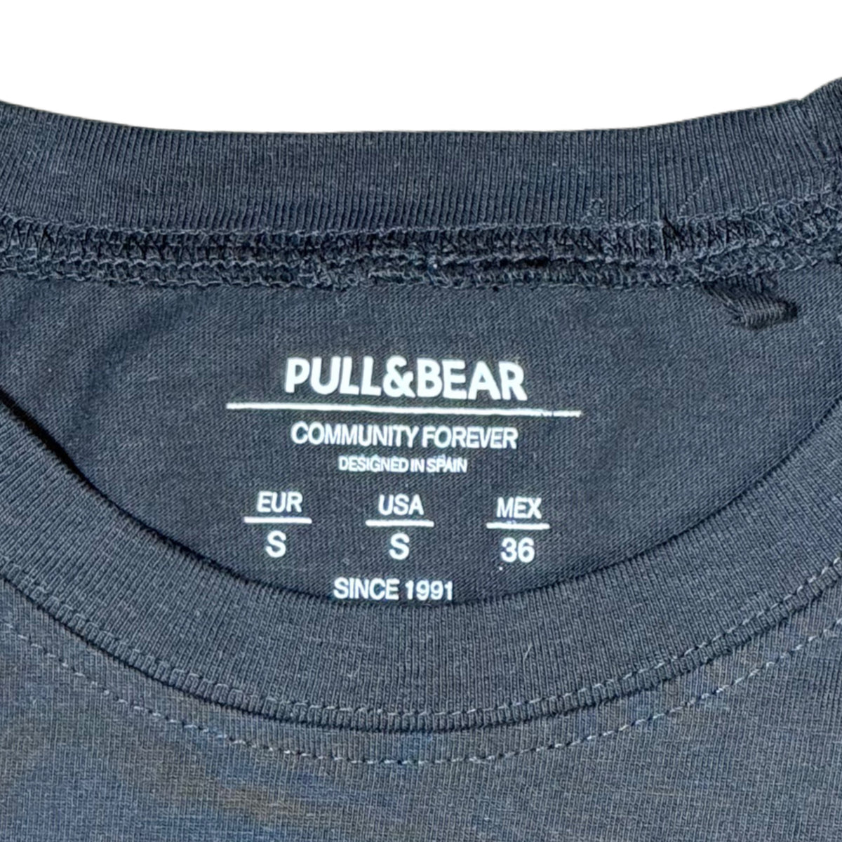 T-shirt negro básico para hombre Pull&Bear talla S, foto 3