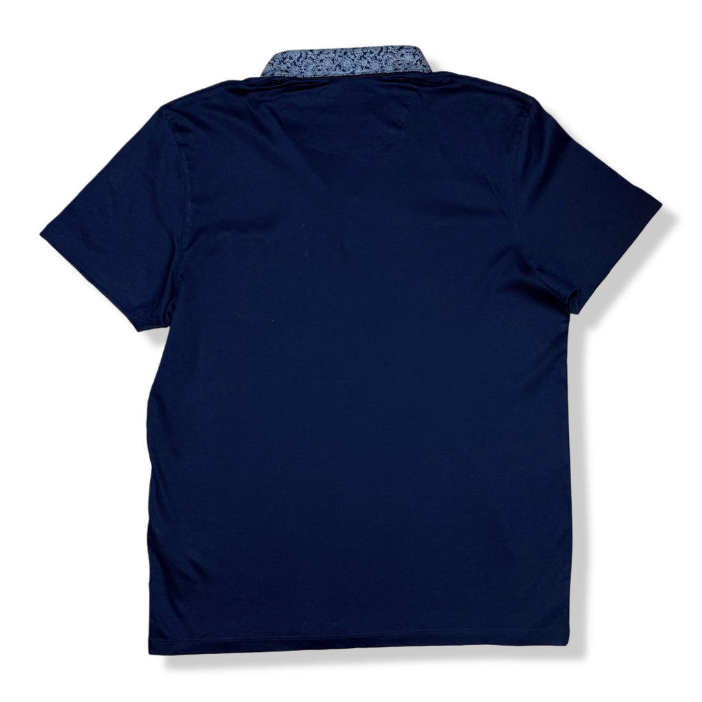 Polo azul marino con cuello estampado para hombre Ted Baker talla 4 (L), foto 3