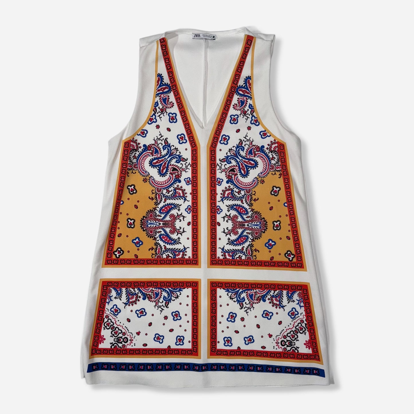 VESTIDO BLANCO CON ESTAMPADO PAISLEY | ZARA | S