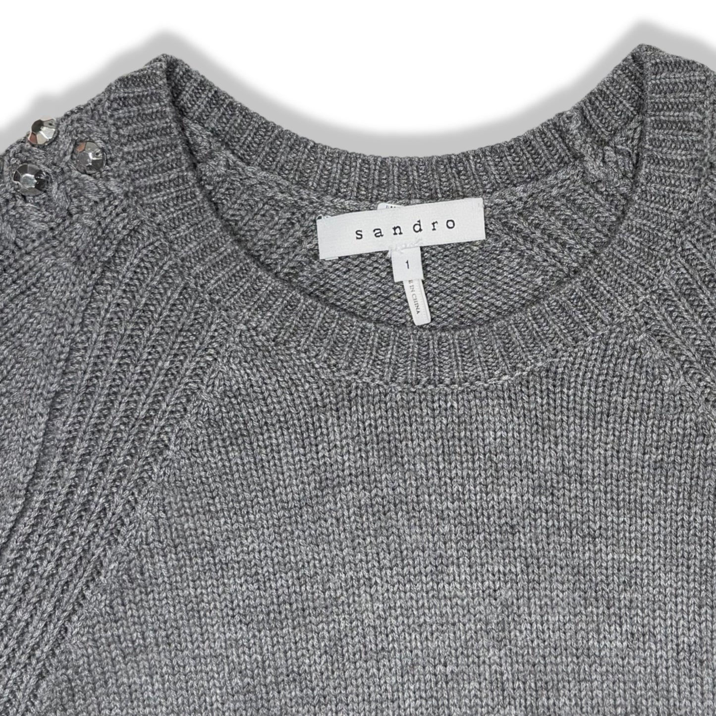 SWEATER DE LANA CON APLICACIONES | SANDRO | TALLA 1 (US 4)