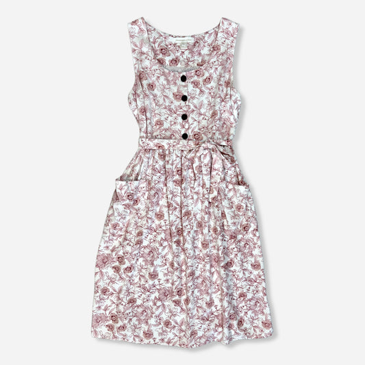 VESTIDO FLORAL DE LINO CON BOLSILLOS | MONTEAU LOS ANGELES | L