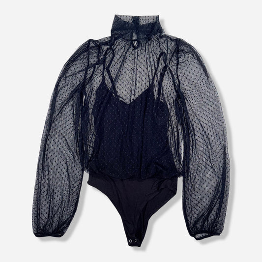 Body de malla con mangas largas | Forever 21 | S