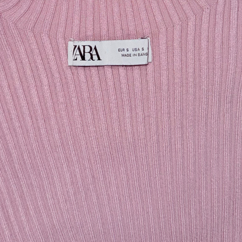 TOP CUELLO ALTO ROSADO | ZARA | TALLA S