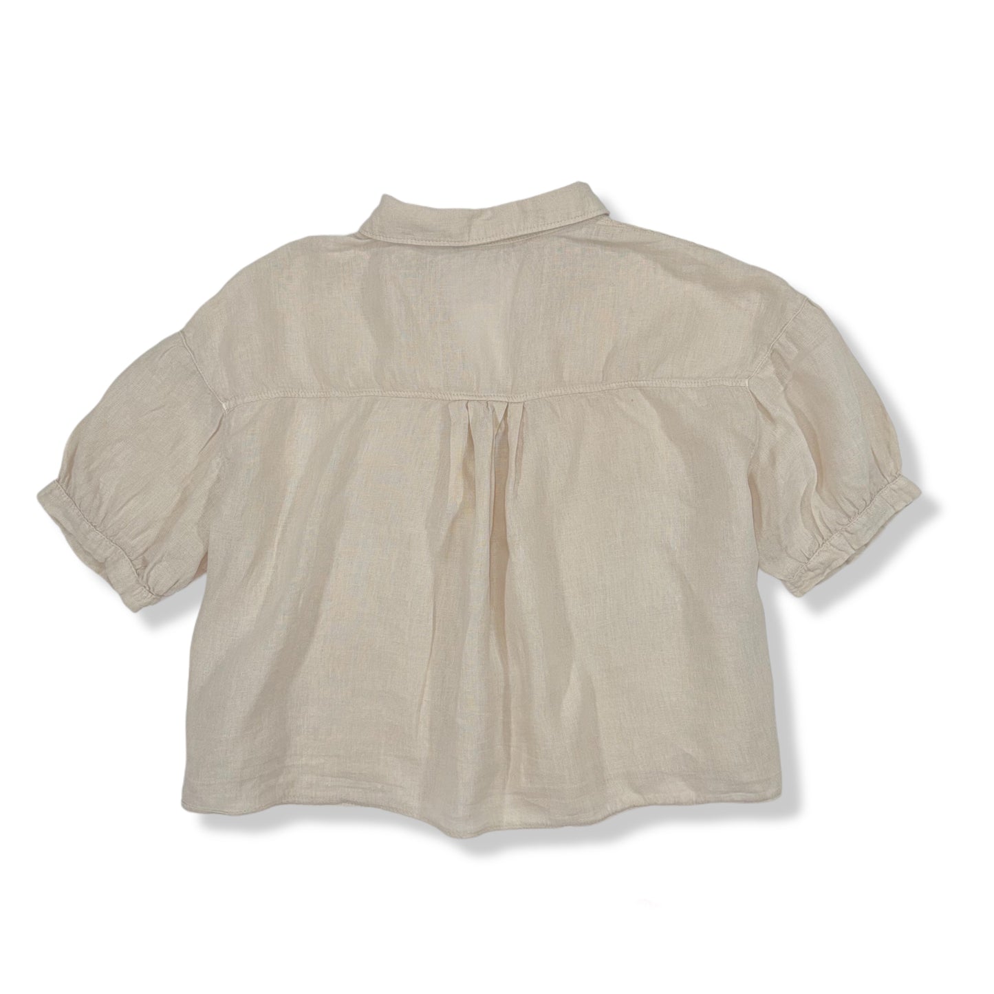 CAMISA DE LINO MANGA CORTA | ZARA | XS (Oversize)