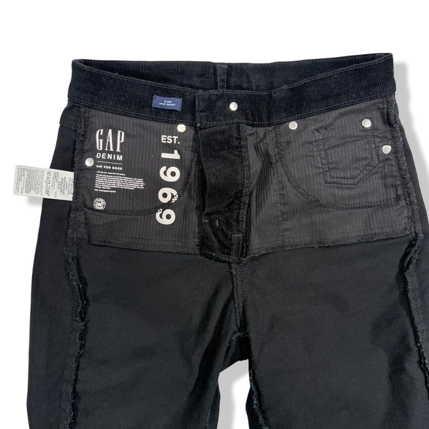PANTALÓN DE CORDUROY NEGRO TRUE SKINNY | GAP | TALLA 0