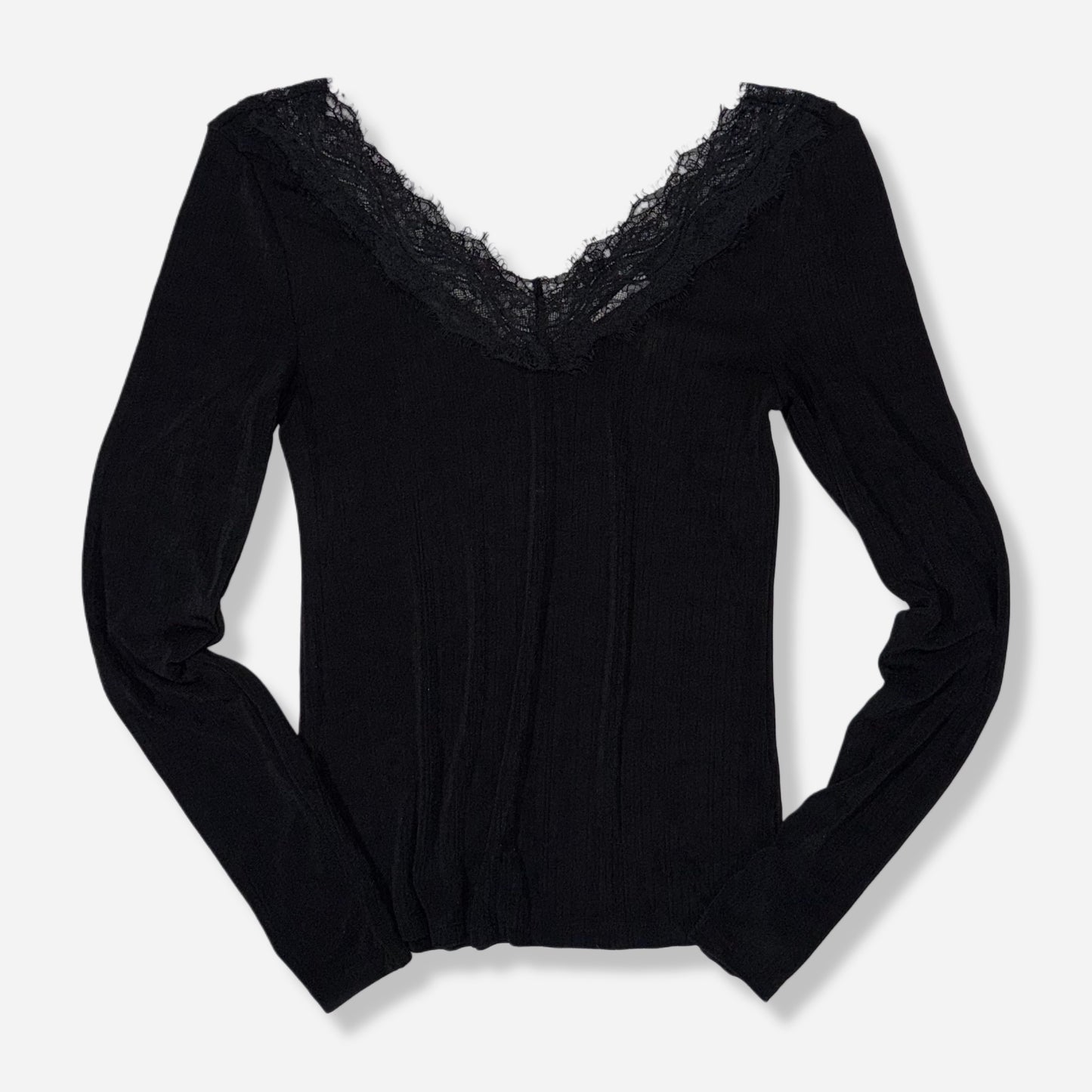 BLUSA NEGRA CON ENCAJE | H&M | S