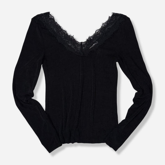 BLUSA NEGRA CON ENCAJE | H&M | S