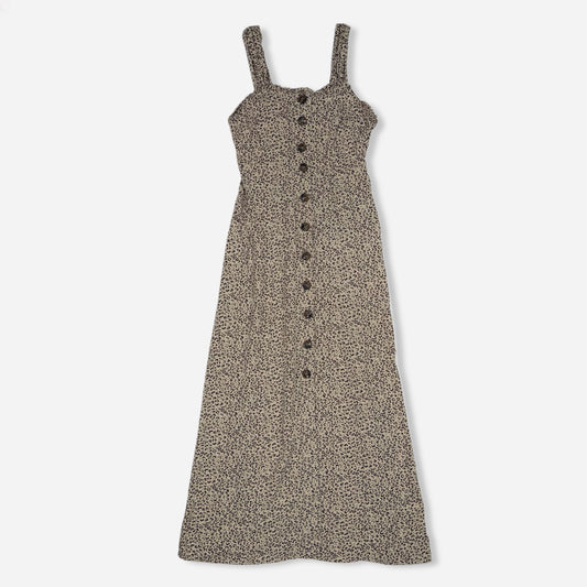 VESTIDO MAXI ANIMAL PRINT CON BOTONES | JAPNA | S