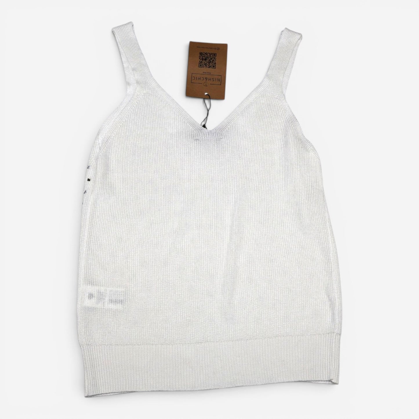 TOP BLANCO CON APLICACIONES DE CRISTAL | NISAN | TALLA S