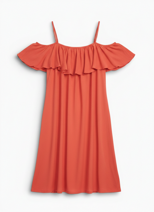 VESTIDO CORTO CON HOMBROS DESCUBIERTOS | FOREVER 21 | TALLA S