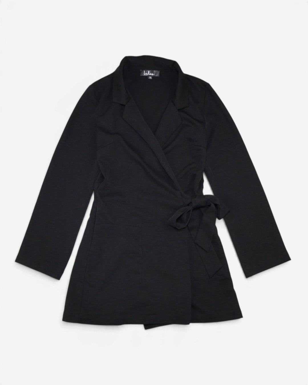 Romper negro estilo blazer con lazo para mujer Lulus talla XS, ropa de segunda mano en República Dominicana