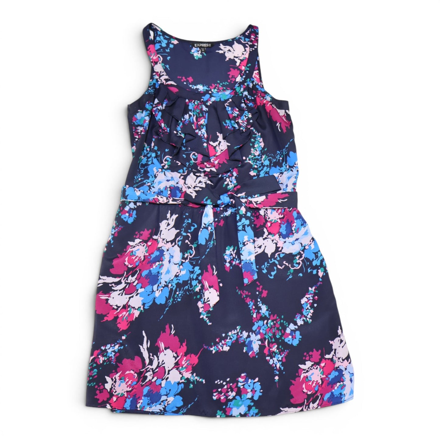 VESTIDO CORTO CON ESTAMPADA FLORAL | EXPRESS | TALLA XS