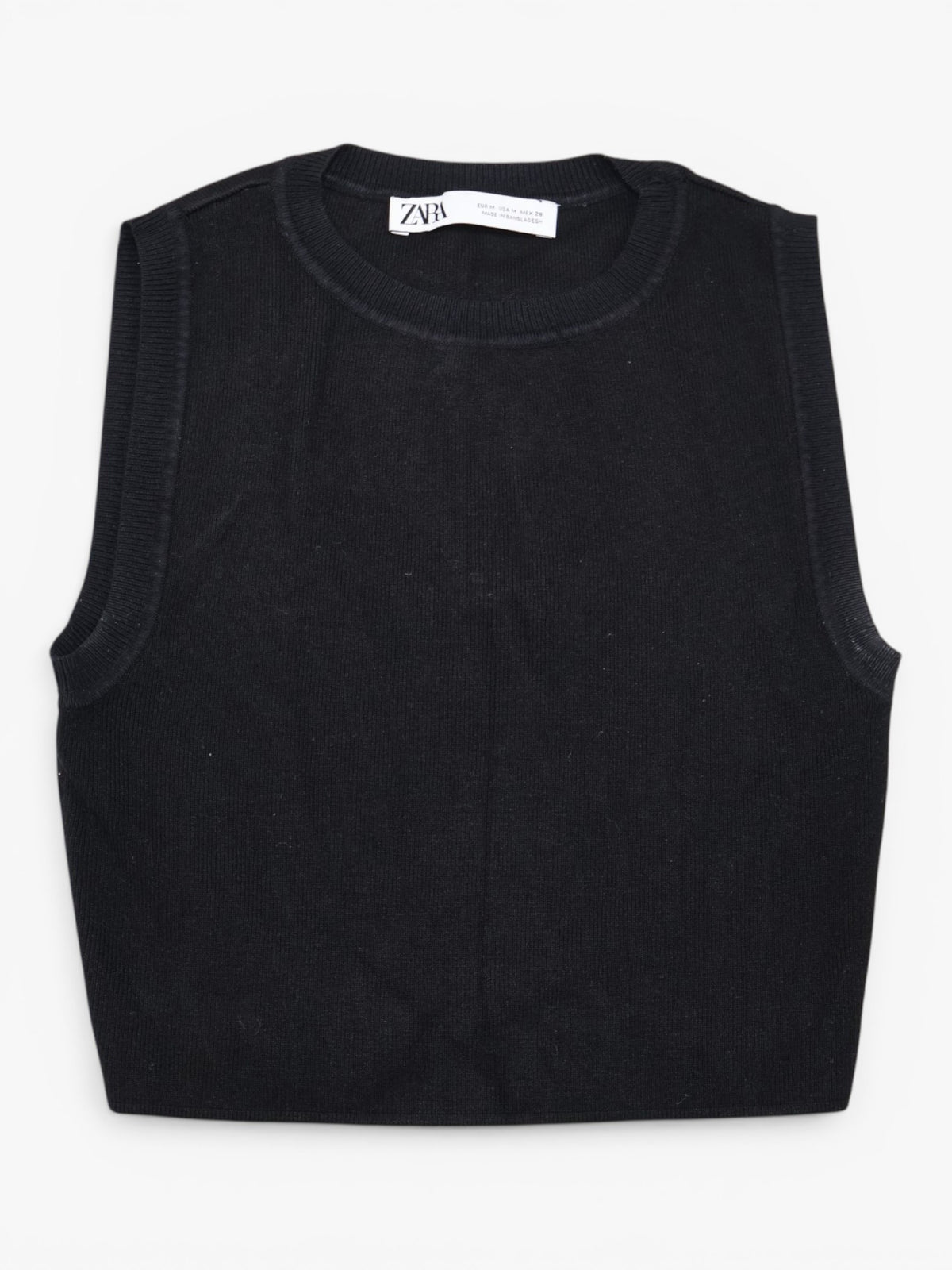 CROP TOP NEGRO SIN MANGAS | ZARA | TALLA M