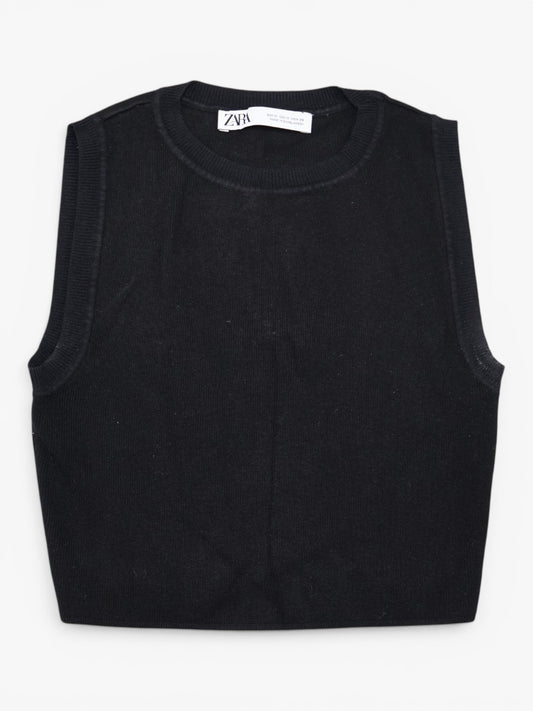 CROP TOP NEGRO SIN MANGAS | ZARA | TALLA M
