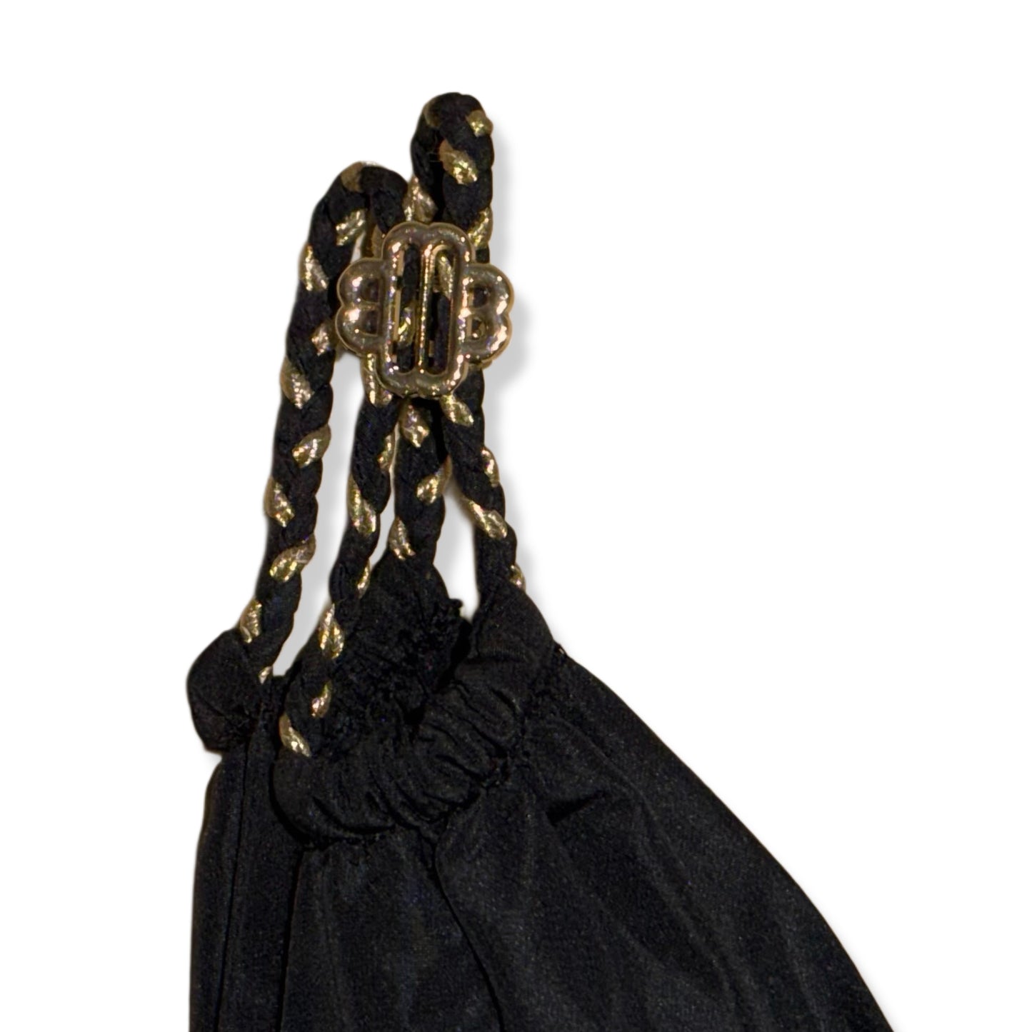 VESTIDO NEGRO V-NECK TAFFETA MIDI DRESS | MAJE | 40 (US 8)