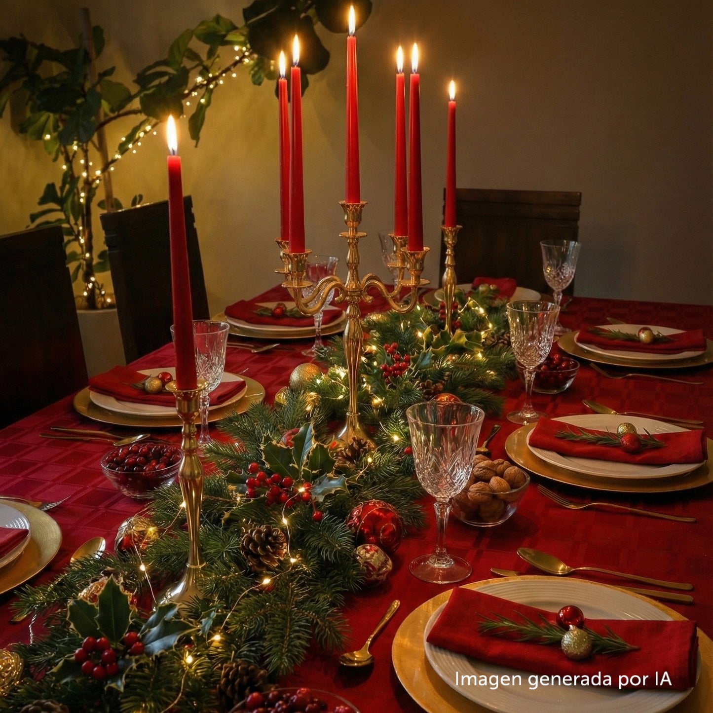 SET DE MANTEL ROJO RECTANGULAR