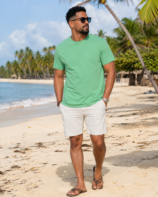CAMISETA VERDE CON BOLSILLO PARA HOMBRE | TOMMY BAHAMA | TALLA M