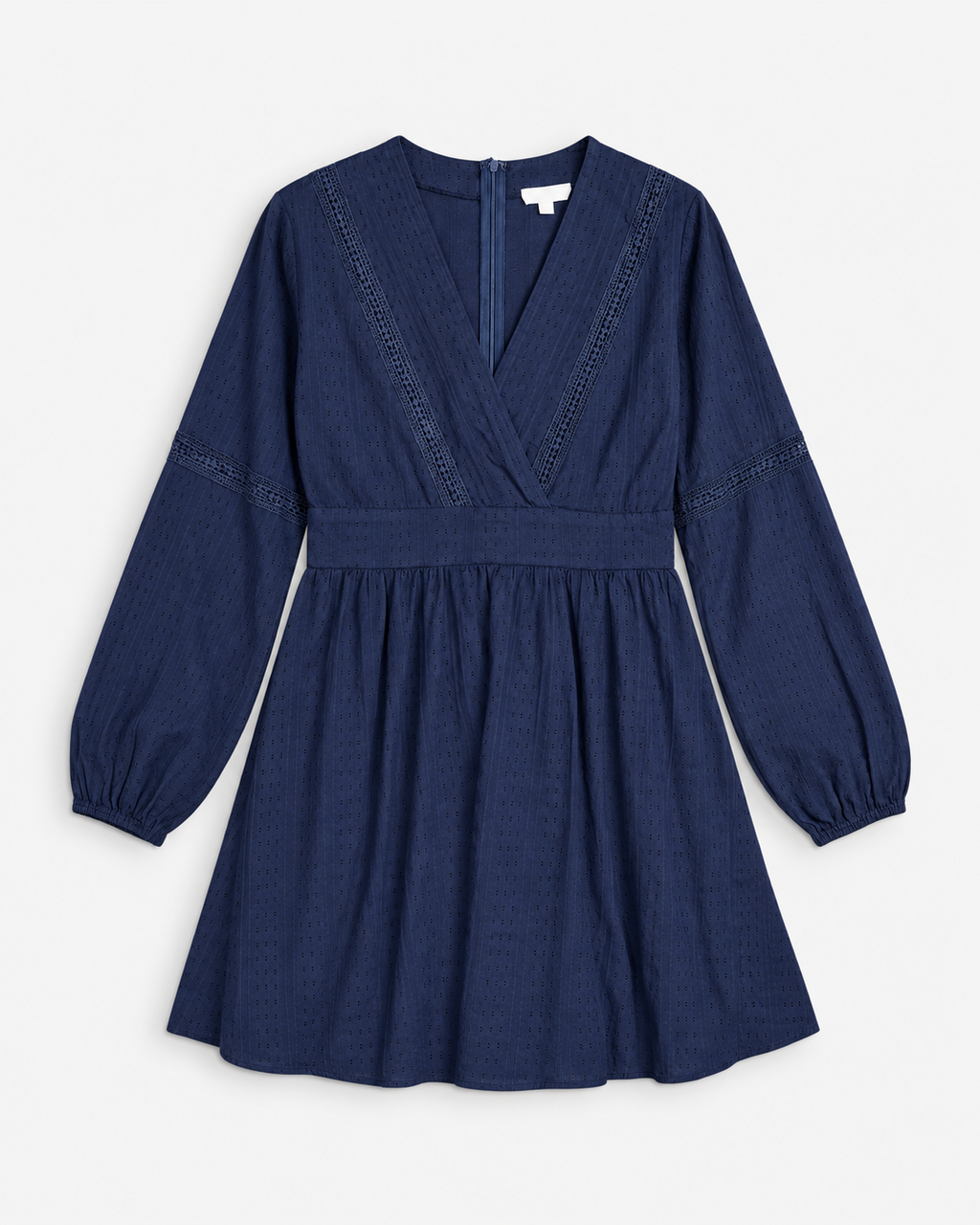 VESTIDO CORTO AZUL MARINO DE MANGAS LARGAS PARA MUJER | FASHION ON EARTH | TALLA L
