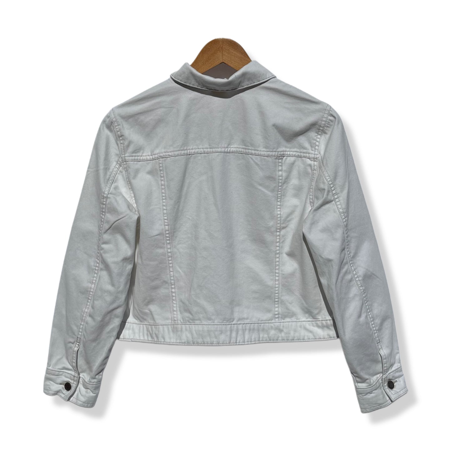 CHAQUETA DE DENIM BLANCA PARA NIÑAS | FADED GLORY | TALLA L (12–14)