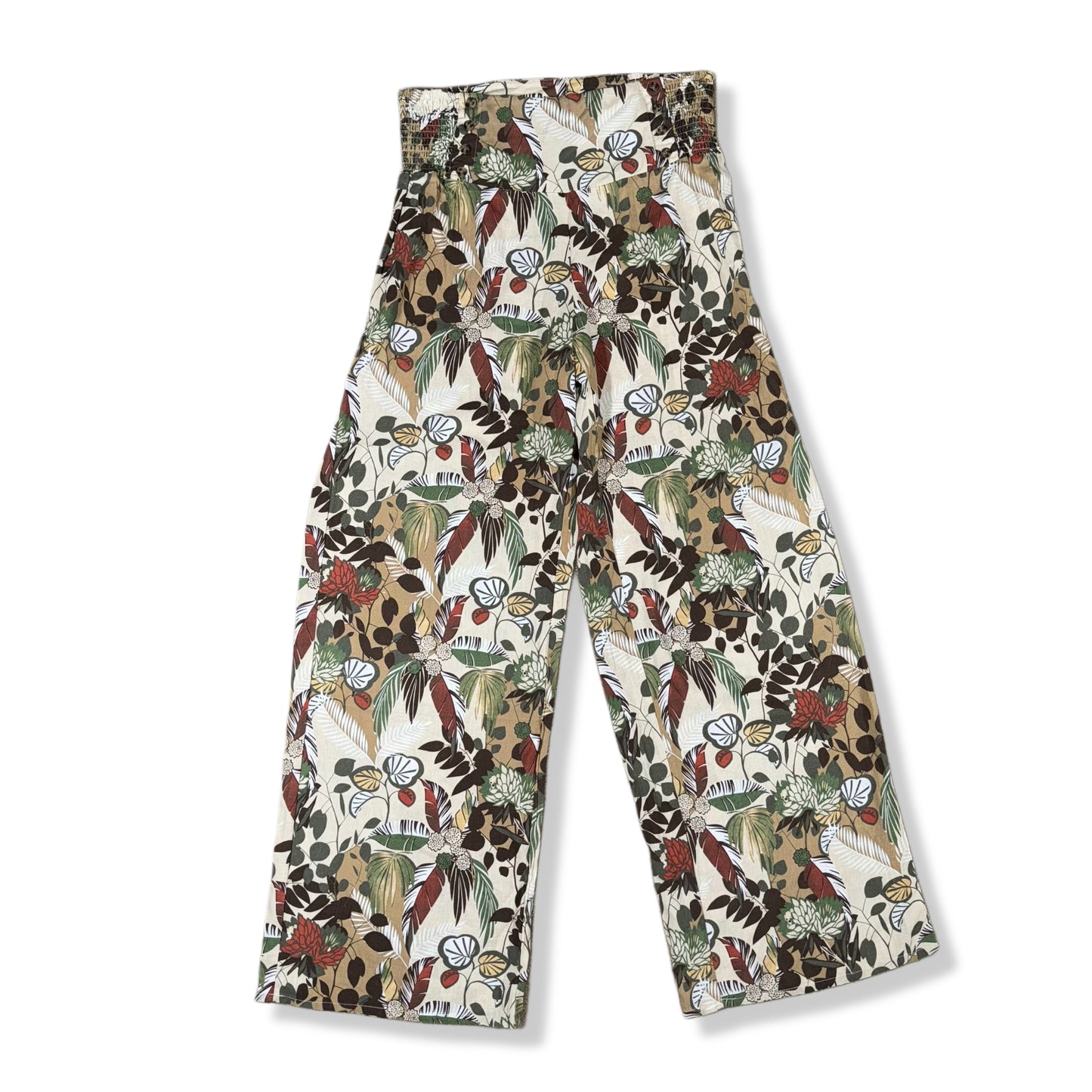 PANTALONES PALAZZO CON ESTAMPADO TROPICAL | CATO | M
