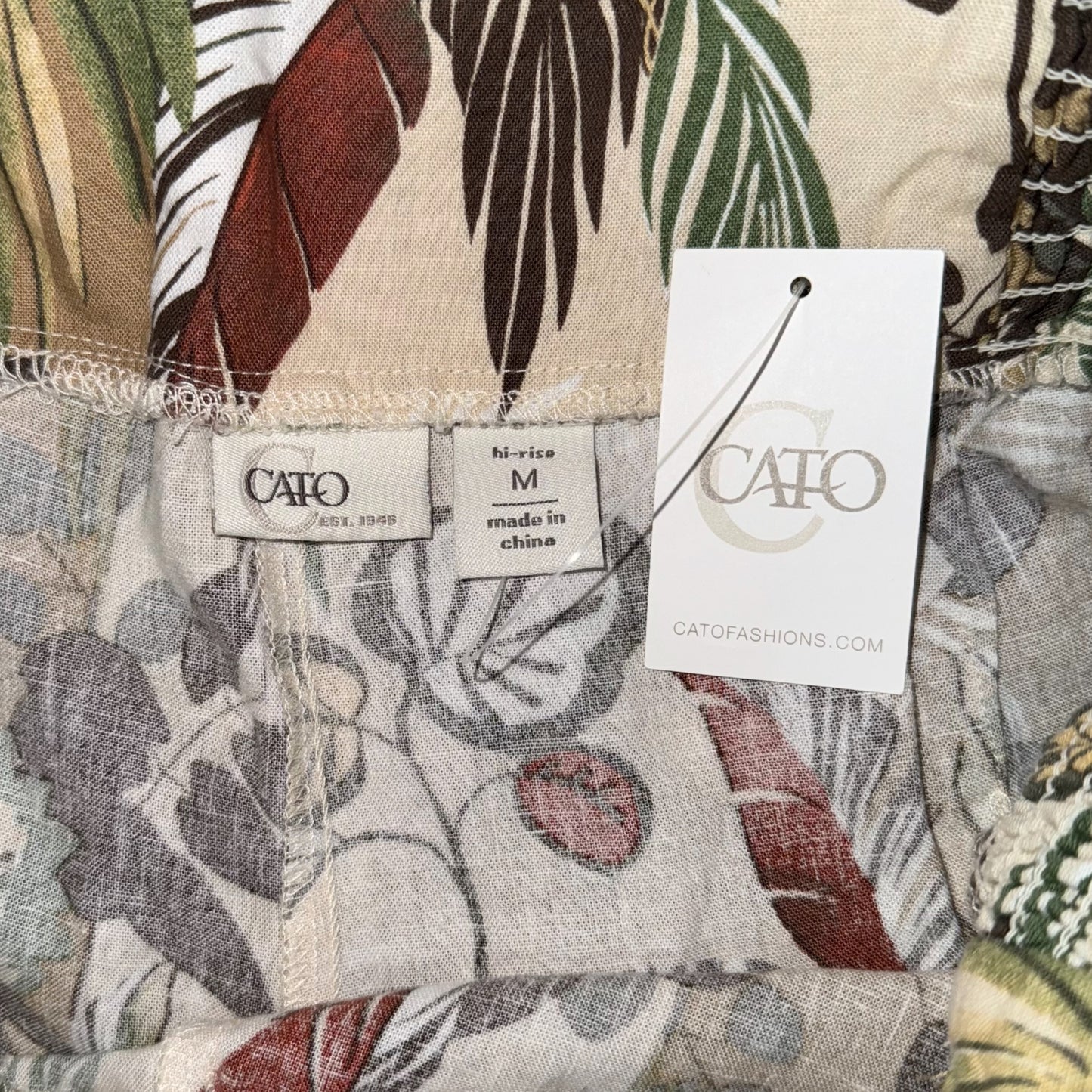 PANTALONES PALAZZO CON ESTAMPADO TROPICAL | CATO | M