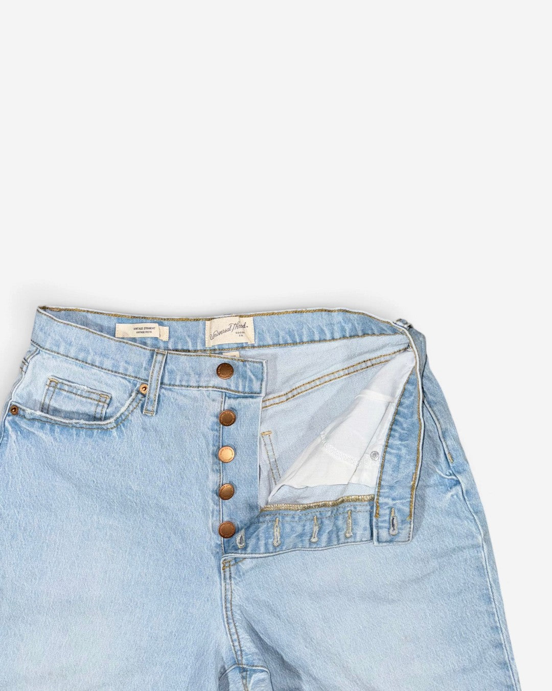 JEANS VINTAGE STRAIGHT AZUL CLARO PARA MUJER | UNIVERSAL THREAD | TALLA 10 (M)