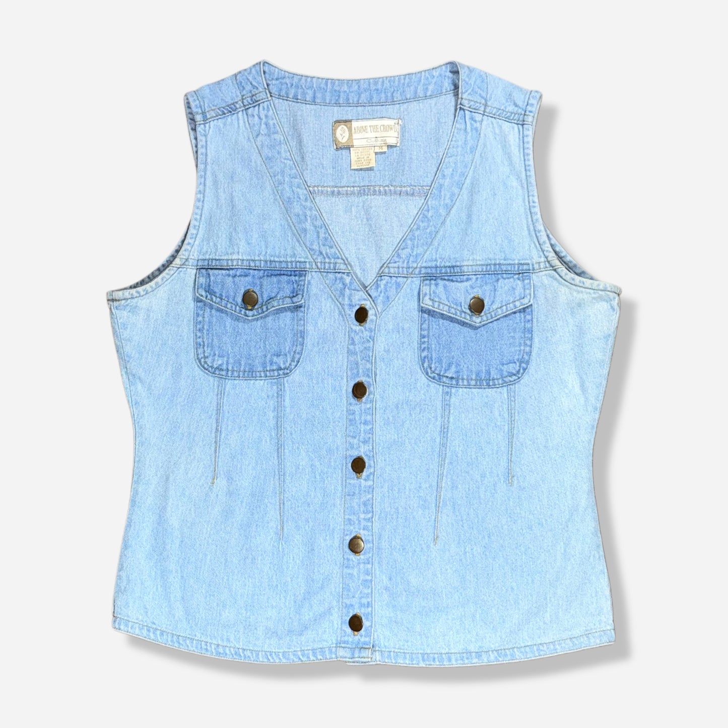 CHALECO DE DENIM CLÁSICO | ABOVE THE CROWD | TALLA M