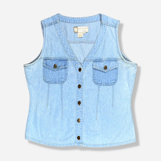 CHALECO DE DENIM CLÁSICO | ABOVE THE CROWD | TALLA M