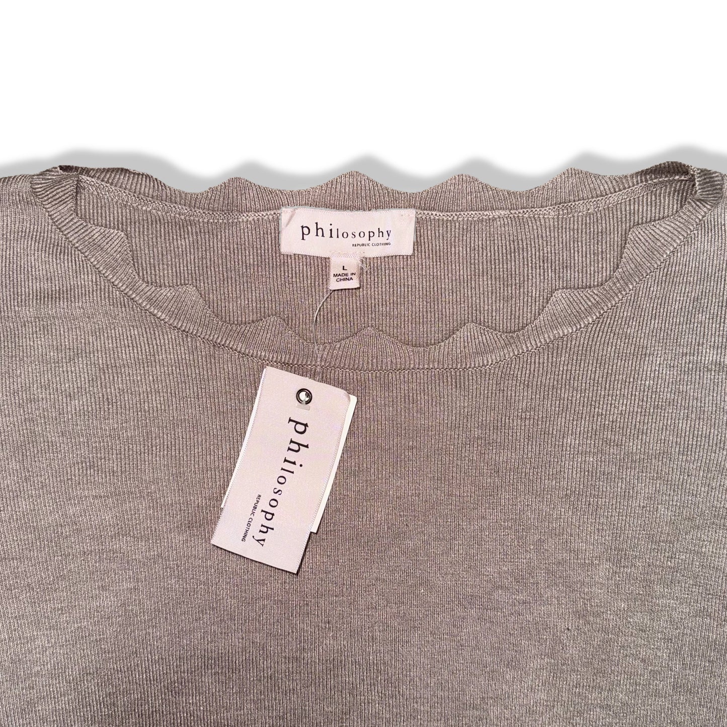 SUÉTER DE PUNTO ACANALADO GRIS | PHILOSOPHY | TALLA L