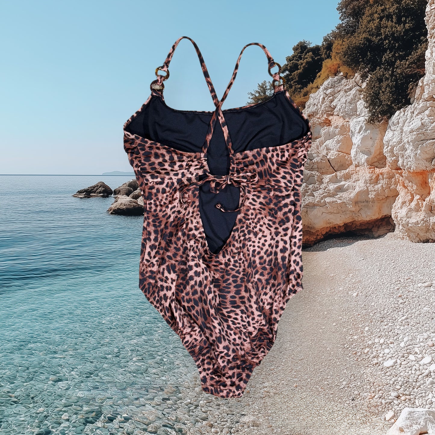 TRAJE DE BAÑO ONE-PIECE ANIMAL PRINT | TIME AND TRU | XL