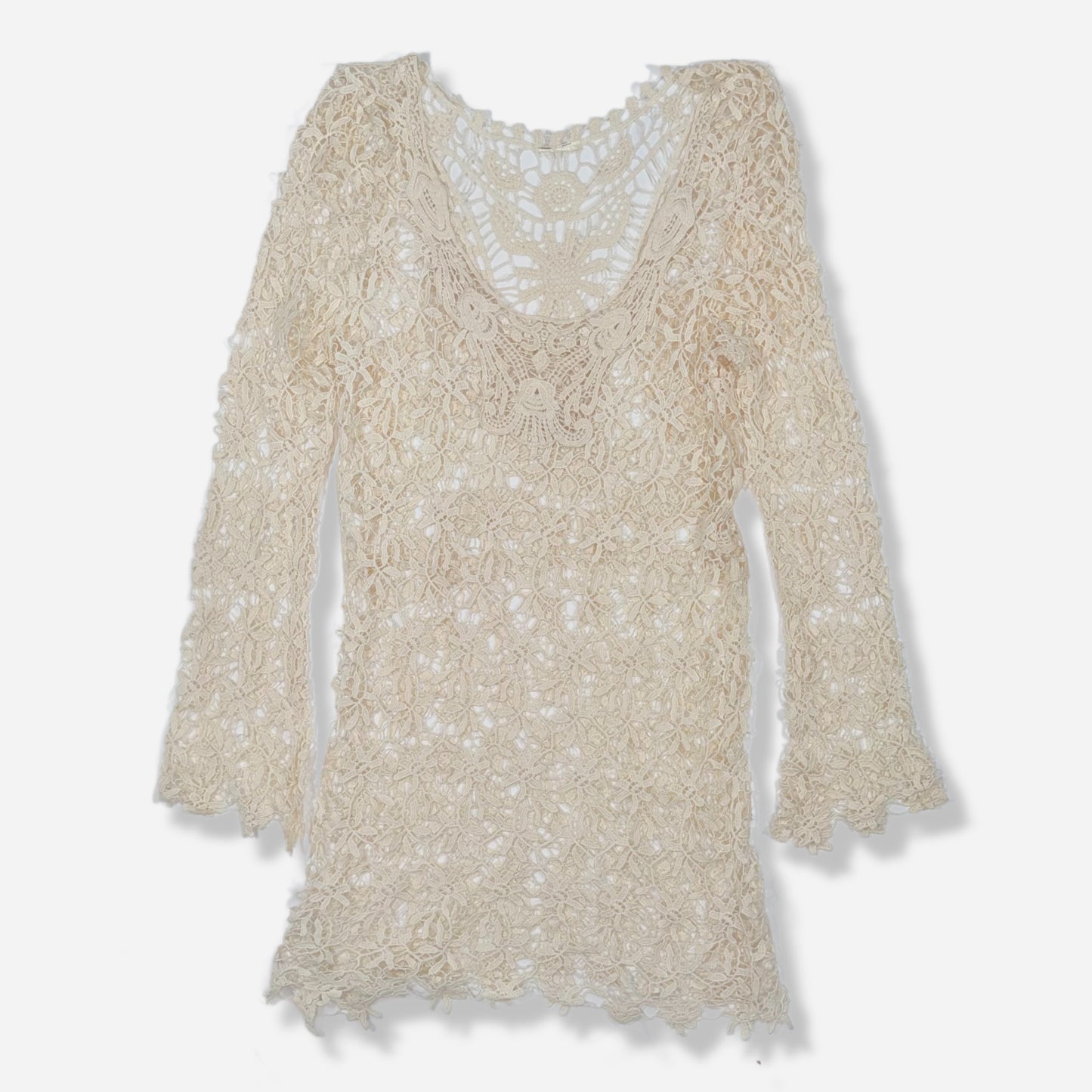 VESTIDO DE PLAYA CON ENCAJE | TALLA M