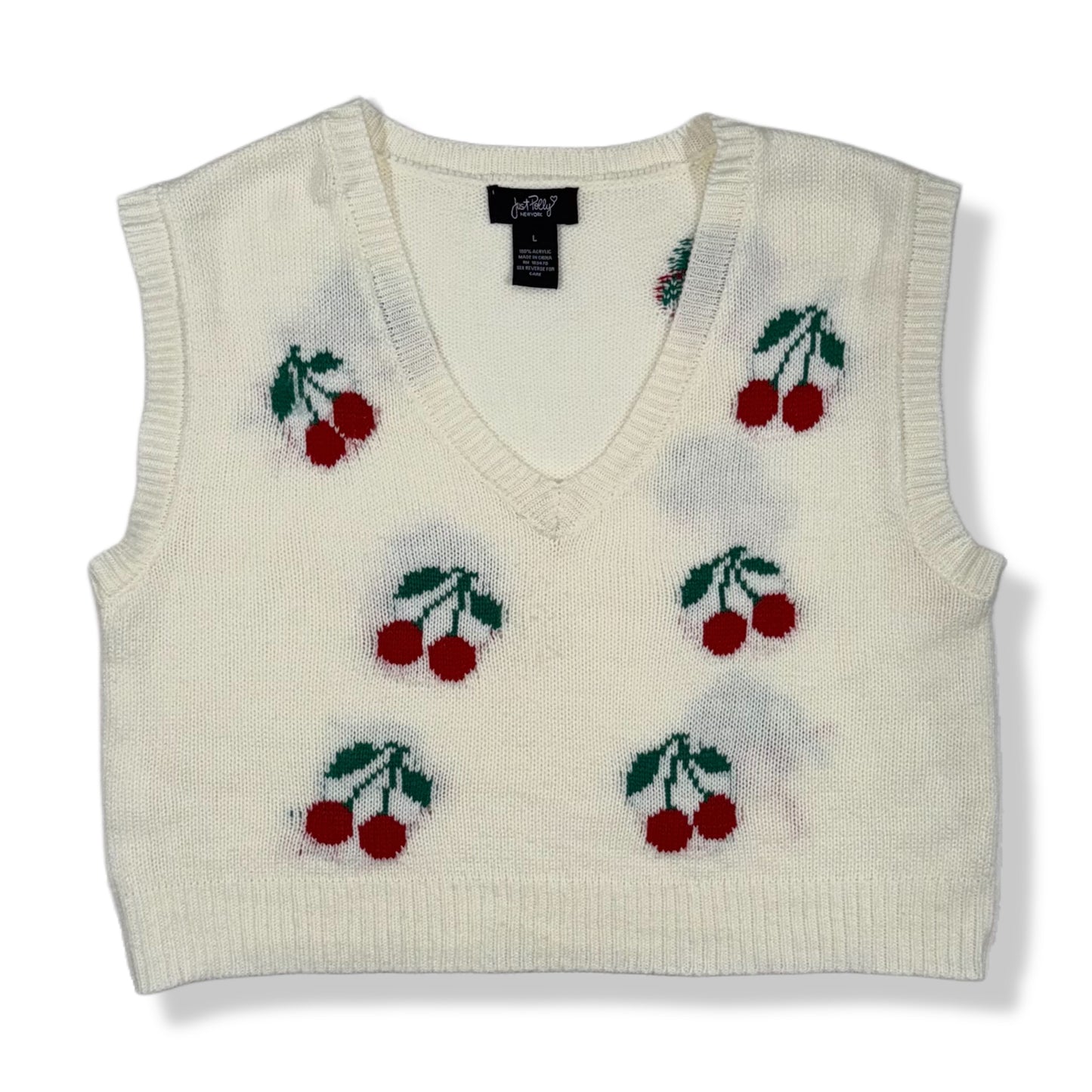 CHALECO DE PUNTO CON CEREZAS | JUST POLLY | L