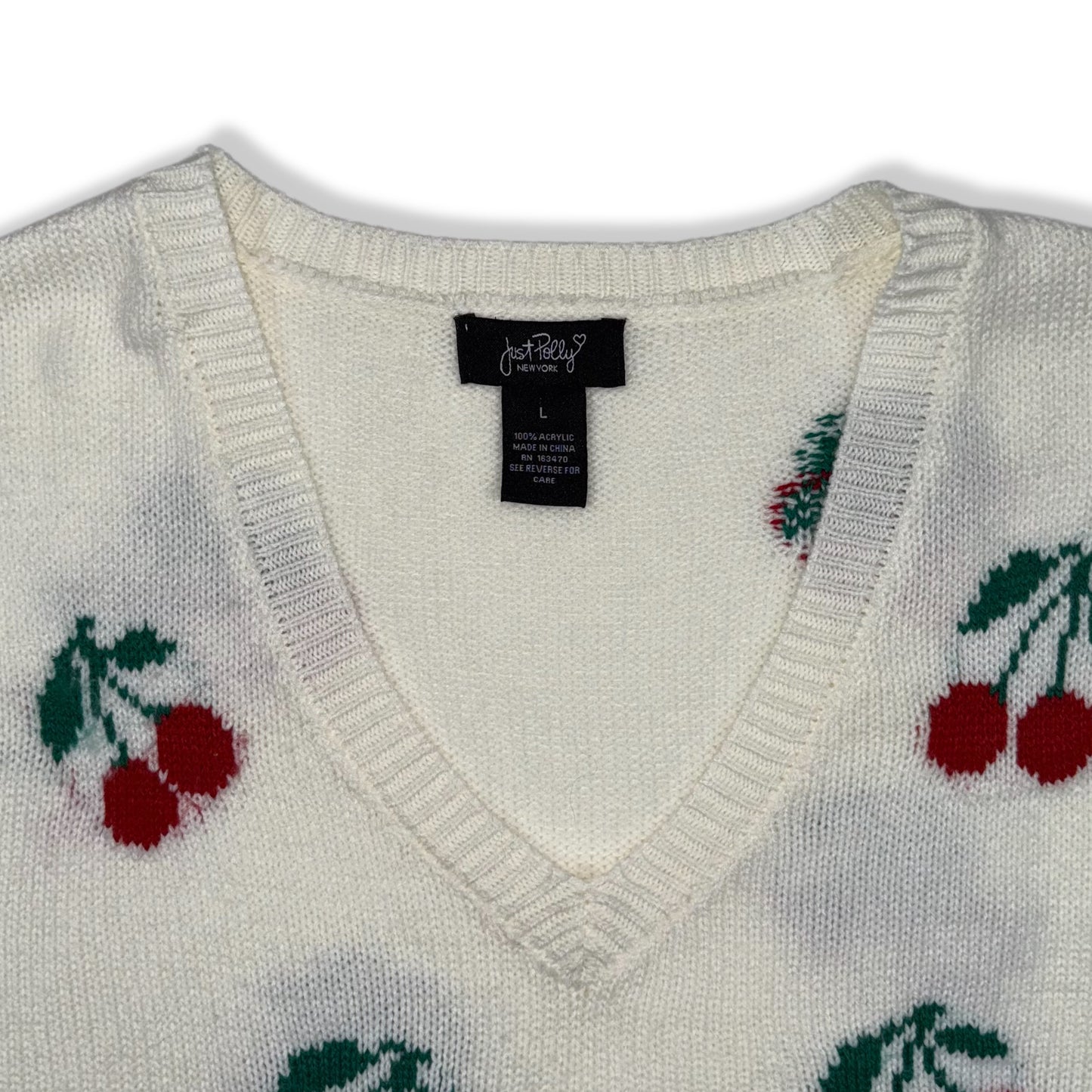 CHALECO DE PUNTO CON CEREZAS | JUST POLLY | L