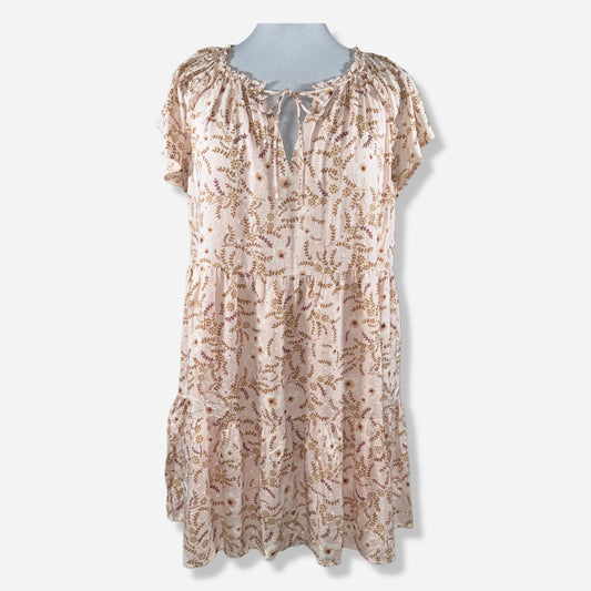 VESTIDO FLORAL CON VOLANTES | LOFT | M PETITE
