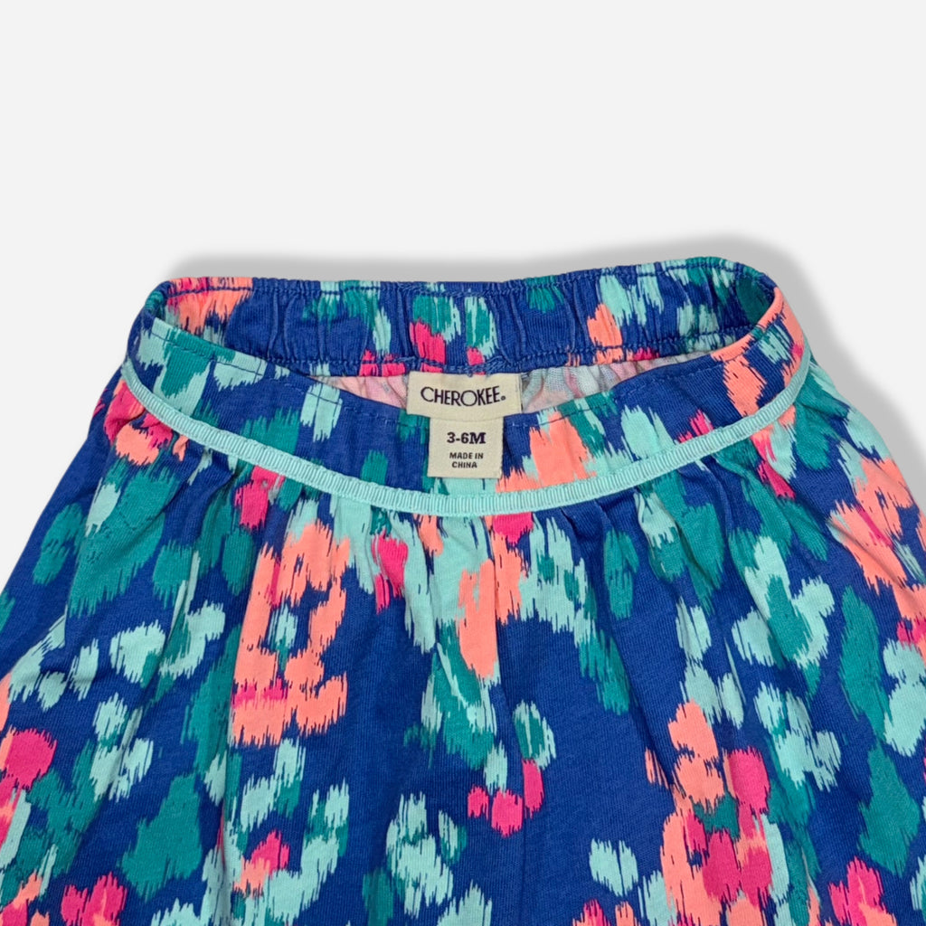FALDA AZUL CON ESTAMPADO FLORAL PARA NIÑA | CHEROKEE | TALLA 3-6M