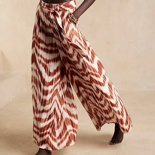 PANTALÓN ANCHO DE LINO PARA MUJER | BANANA REPUBLIC | 0