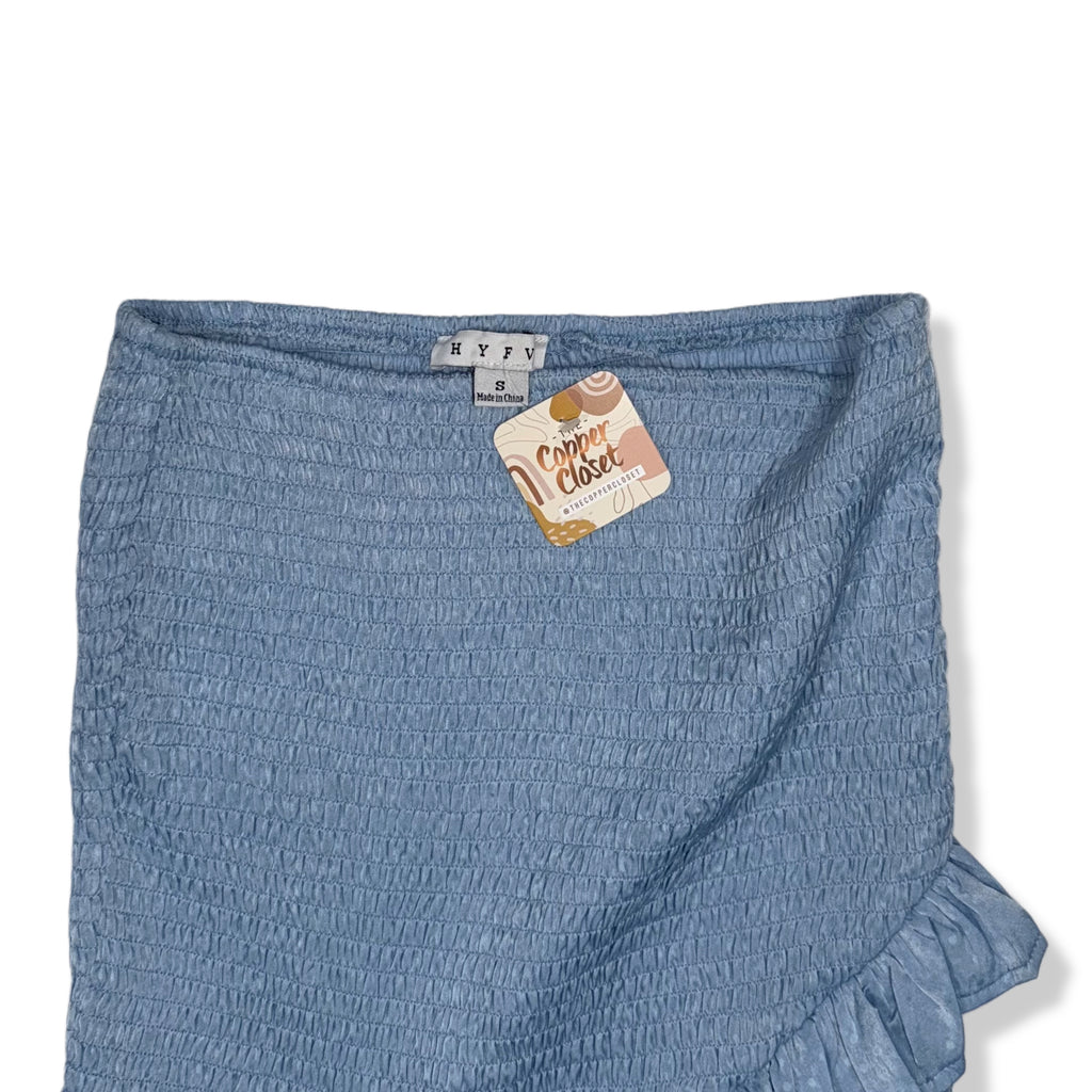 NEW | FALDA CORTA AZUL CON VOLANTES PARA MUJER | HYFVE | TALLA S