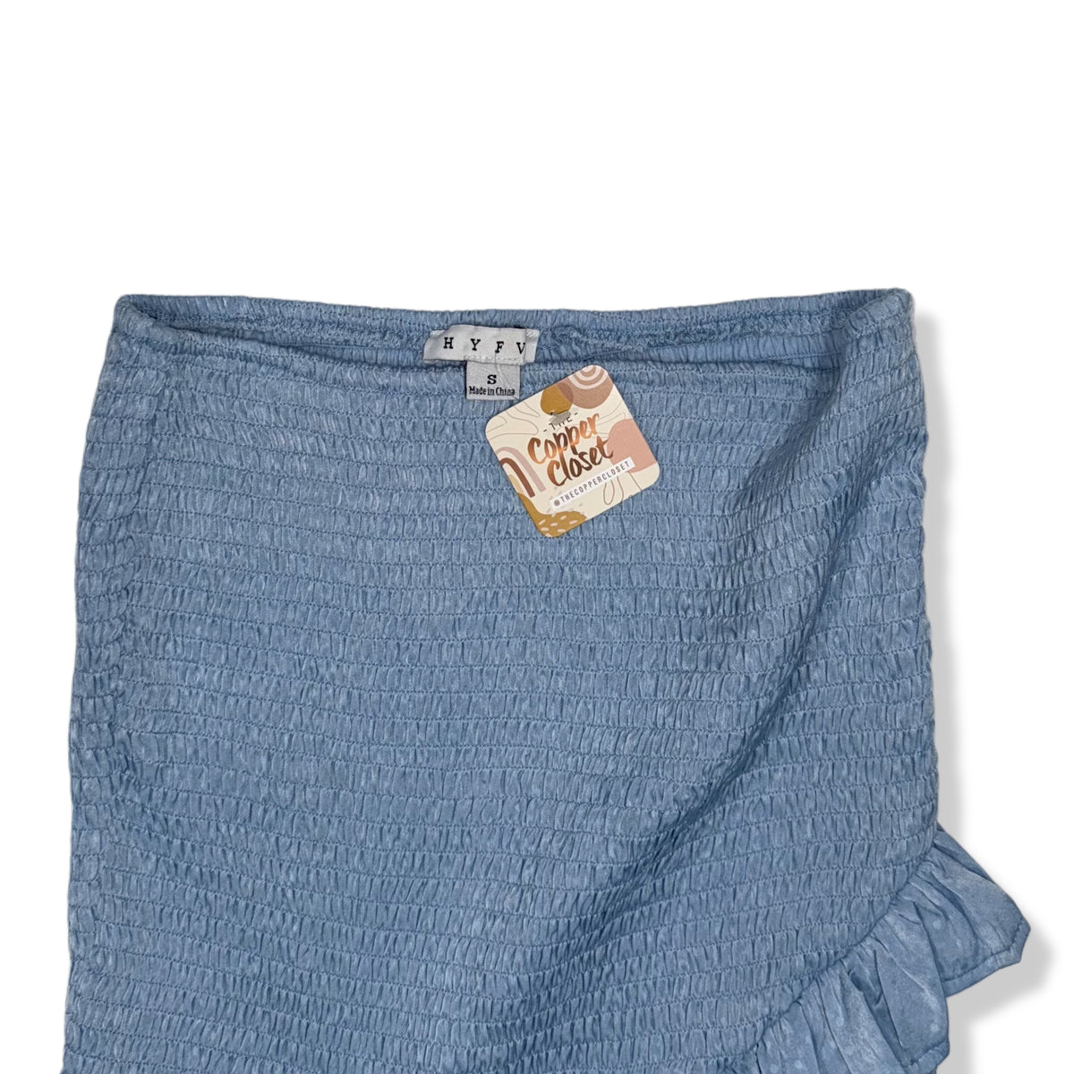 NEW | FALDA CORTA AZUL CON VOLANTES PARA MUJER | HYFVE | TALLA S