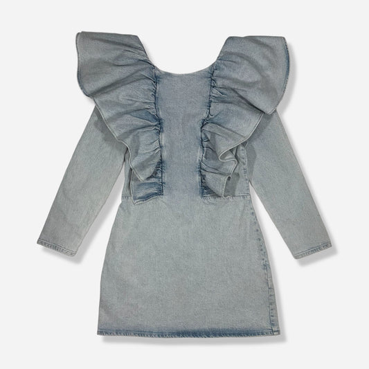 VESTIDO DENIM CON VOLANTES | ZARA | L