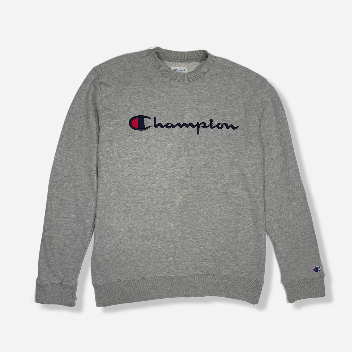 SUDADERA GRIS CON LOGO BORDADO | CHAMPION | M
