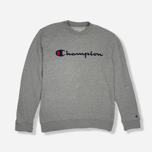 SUDADERA GRIS CON LOGO BORDADO | CHAMPION | M
